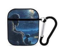 Bigfoot And Aliens - Funda divertida compatible con AirPods 1 y 2, funda rígida protectora con llavero
