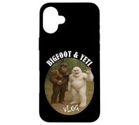Bigfoot and Friend vlog Funny camping hiking selfie stick Carcasa para iPhone 16 Plus