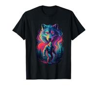 Bigfoot and Wolf Spirit Mythic Nature Diseño Gráfico Camiseta