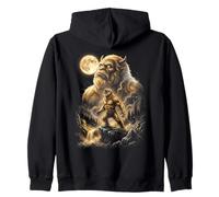 Bigfoot Aullando a la Luna Meme Sasquatch Sudadera con Capucha