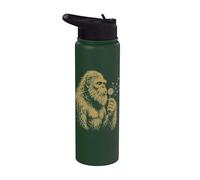 Bigfoot Blowing Dandelion Wishes Sasquatch Vintage Graphic Stainless Steel Insulated Water Bottle