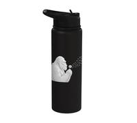 Bigfoot Blowing Wishes Dandelion Vintage Sasquatch Stainless Steel Insulated Water Bottle