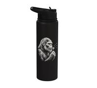 Bigfoot Blowing Wishes Divertido gráfico envejecido de diente de león Stainless Steel Insulated Water Bottle