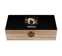 Bigfoot - Caja de almacenamiento de madera con texto en inglés "If They Ask You Never Saw Me", caja de recuerdos de 7.9 x 3.7 x 2.3 pulgadas con tapa con bisagras y cierre frontal