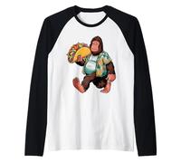 Bigfoot Carrying Taco - Funny Cinco de Mayo Sasquatch tee Camiseta Manga Raglan