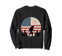 Bigfoot celebra bajo el 4 de julio fuegos artificiales y bandera de Estados Unidos Sudadera