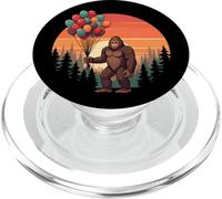 Bigfoot con globos, diseño retro de puesta de sol PopSockets PopGrip para MagSafe