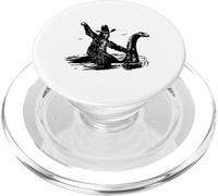 Bigfoot Cowboy On Nessie - Regalo de monstruo del lago Ness de Sasquatch PopSockets PopGrip para MagSafe