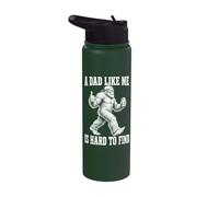 Bigfoot Dad Like Me Is Hard To Find Funny Sasquatch Stainless Steel Insulated Water Bottle
