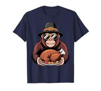 Bigfoot Eating Turkey Funny Thanksgiving Humor Camiseta
