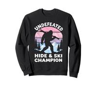 Bigfoot Esquiador Hide & Ski Champion Desvencido Retro Sudadera
