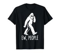 Bigfoot EW People Funny Sasquatch Introvertido Halloween Camiseta gráfica económica, Hombre, Negro, S