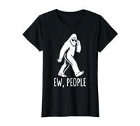 Bigfoot EW People Funny Sasquatch Introvertido Halloween Camiseta gráfica económica, Mujer, Negro, M