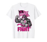 Bigfoot Fighting Cancer Sasquatch Cinta Rosa Camiseta
