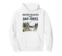 Bigfoot Fishing Funny Dad Jokes Sasquatch Día del Padre Sudadera con Capucha