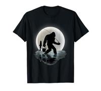 Bigfoot Fishing Funny Sasquatch and Cool Fishing Men Women Camiseta