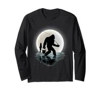 Bigfoot Fishing Funny Sasquatch and Cool Fishing Men Women Manga Larga