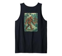 Bigfoot Forest Cryptid Templo Japonés Retro Sasquatch Art Camiseta sin Mangas