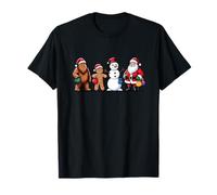 Bigfoot & Friends Holiday Crew con Papá Noel, muñeco de Nieve. Camiseta