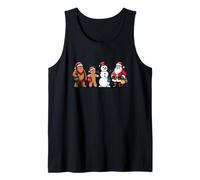 Bigfoot & Friends Holiday Crew con Papá Noel, muñeco de Nieve. Camiseta sin Mangas