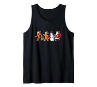 Bigfoot & Friends Holiday Crew con Papá Noel, muñeco de Nieve. Camiseta sin Mangas