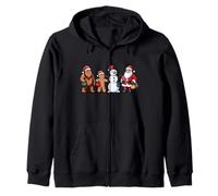 Bigfoot & Friends Holiday Crew con Papá Noel, muñeco de Nieve. Sudadera con Capucha