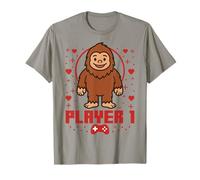 Bigfoot Gamer Couple Capybara Retro Pixel Arcade Camiseta