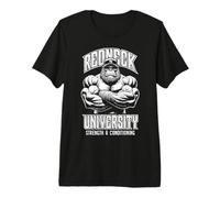 Bigfoot Gym Funny Redneck University Fuerza y acondicionamiento Camiseta Premium