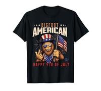 Bigfoot Happy 4th of July American Flag 4th of July Bigfoot Camiseta