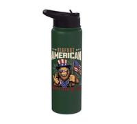 Bigfoot Happy 4th Of July American Flag 4th Of July Bigfoot Stainless Steel Insulated Water Bottle
