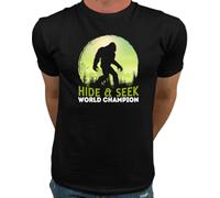Bigfoot Hide and Seek Champion Tshirts Camisetas y Tops(X-Large)
