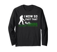 Bigfoot - Humor para Cortar el césped I Mow So Fast Yard Care Design Manga Larga