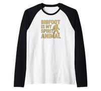 Bigfoot Is My Spirit Animal Funny Sasquatch Retro Design Camiseta Manga Raglan