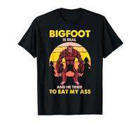 Bigfoot Is Real Funny Encounter Sasquatch Humor Design Camiseta