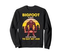 Bigfoot Is Real Funny Encounter Sasquatch Humor Design Sudadera