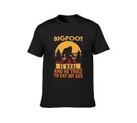 Bigfoot Is Real Sasquatch Believer Rolig Camping Vandring Men's T-Shirt Unisex Black Cotton Print tee Shirts S