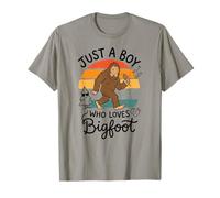 Bigfoot Just A Boy Who Loves Sasquatch Divertido Retro Vintage Camiseta