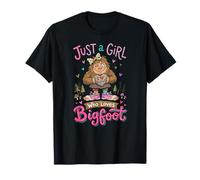 Bigfoot Just A Girl Who Loves Sasquatch Divertido Retro Vintage Camiseta