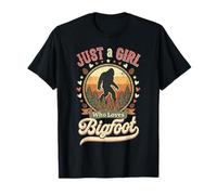 Bigfoot Just A Girl Who Loves Sasquatch Divertido Retro Vintage Camiseta