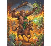 Bigfoot & Leppy: Cornfield Chaos: Sasquatch and Leprechaun Alien Invasion Journal | 7.5x9.25 College Ruled Composition Notebook | Funny Cryptid UFO ... for Men, Boys, Teens, Gamers and Sci-Fi Fans