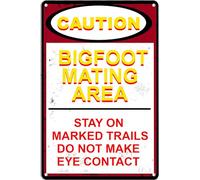 Bigfoot - Letrero de estaño con texto en inglés "Stay On Marked Trails Do Not Make Eye Contact", para el hogar, bar, pub, cafetería, granja, habitación, carteles, 12 x 8 pulgadas