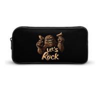 Bigfoot Let's Rock - Estuche divertido para bolígrafos, lápices de alta capacidad, bolsa de papelería, organizador de cosméticos para hombres y mujeres