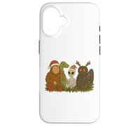 Bigfoot Loch Ness Monster Mothman Alien Cryptid Christmas Carcasa para iPhone 16