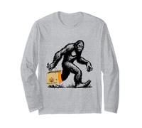 Bigfoot Loves Trick Or Treat y Halloween Funny Sasquatch Manga Larga