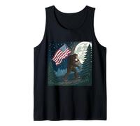Bigfoot Marching USA Orgulloso bajo una luna llena Camiseta sin Mangas