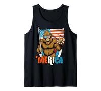Bigfoot Merica Rock 4 de julio American Flag Patriotic USA Camiseta sin Mangas