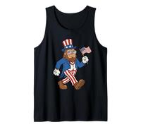 Bigfoot Merica Traje Ondeando Bandera Americana 250 Años 4 Julio Camiseta sin Mangas