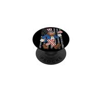 Bigfoot Merica Traje Ondeando Bandera Americana 250 Años 4 Julio PopSockets PopGrip Adhesivo