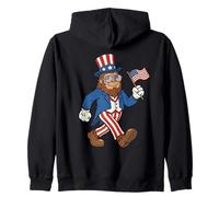Bigfoot Merica Traje Ondeando Bandera Americana 250 Años 4 Julio Sudadera con Capucha