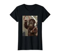 Bigfoot Metro Extraño Meme Divertido Camiseta gráfica económica, Mujer, Negro, XL